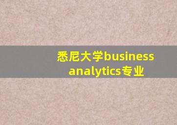 悉尼大学business analytics专业